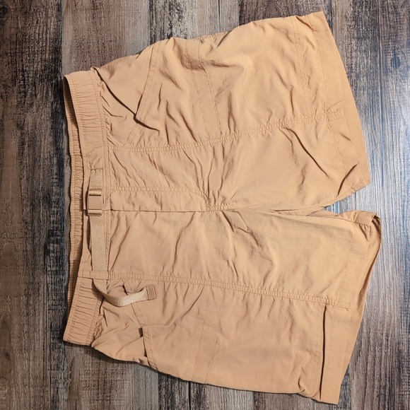 Eddie Bauer Ripstop Tech Shorts Size Large Brown Rust Belted Nylon Hiking - Picture 1 of 7